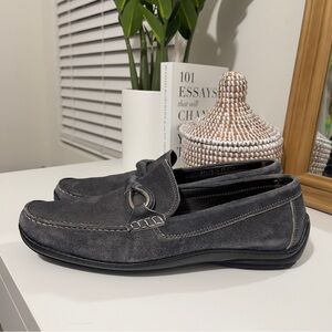 DONALD J PLINER mens suede loafers shoes dress work blue gray 10